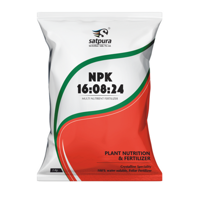 Satpura NPK 16:08:24 Water Soluble Fertilizer, 1kg (Multi Nutrient Fertilizer)
