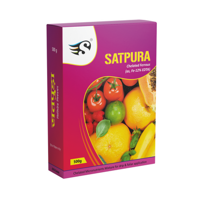 Satpura Chelated Ferrous Micronutrient Fertilizer, 500g (Fe–12% EDTA)