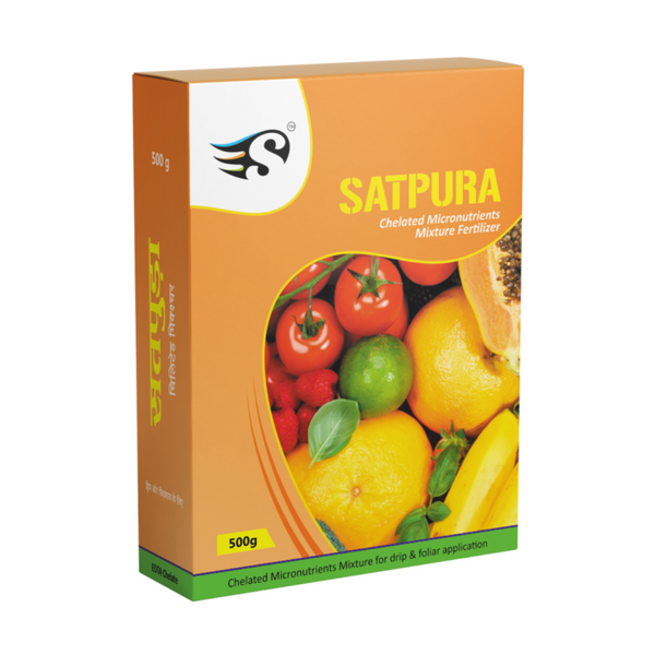 Satpura Chelated Micronutrients Mixture Fertilizer, 500g (EDTA Chelate, For Drip & Foliar Application)